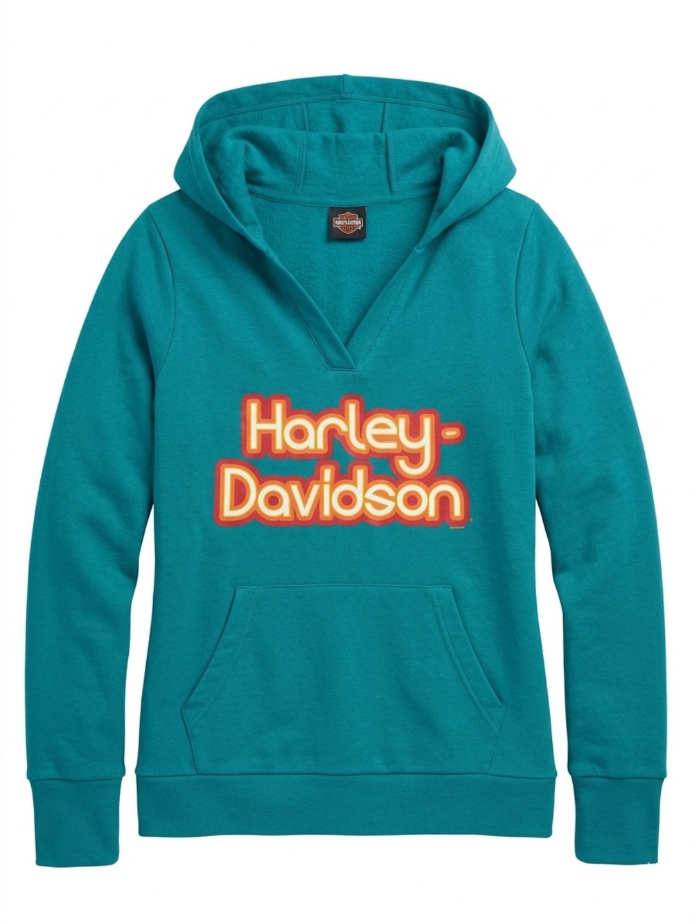 Women’s Harley-Davidson Hooded V-neck Sweatshirt with Retro Logo Size S